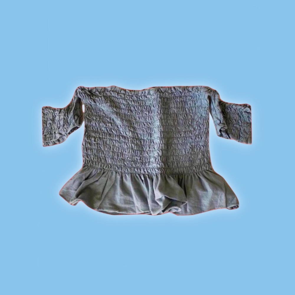 Urban Outfitters blue smocked crop top